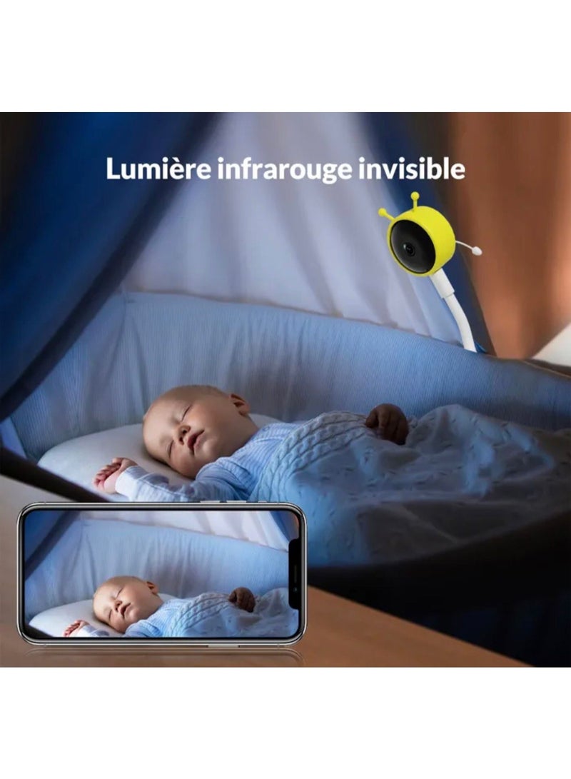 HD 2.4G WiFi Baby Monitor with Night Vision & Bluetooth - Image 2